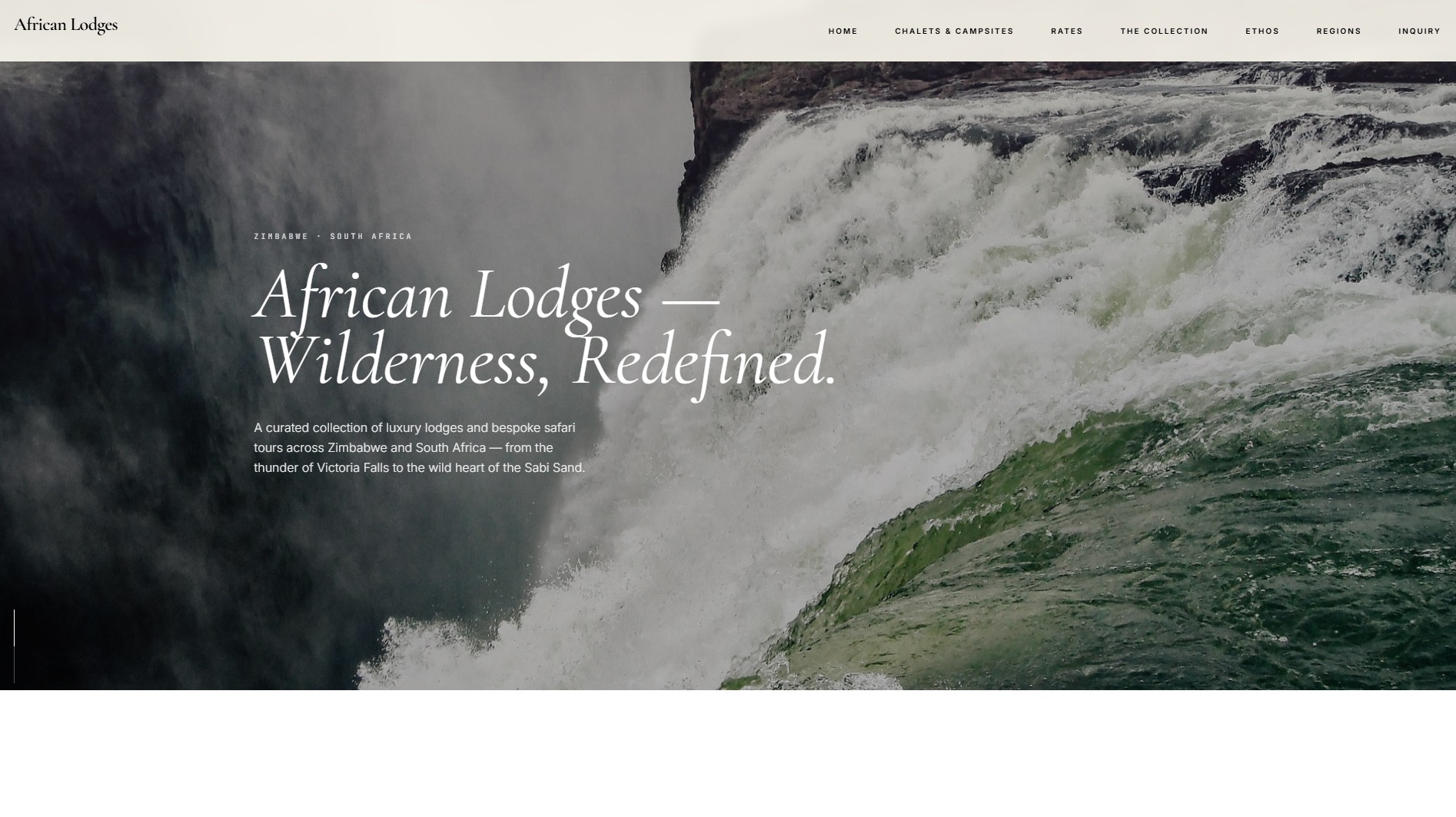 African Lodges website screenshot