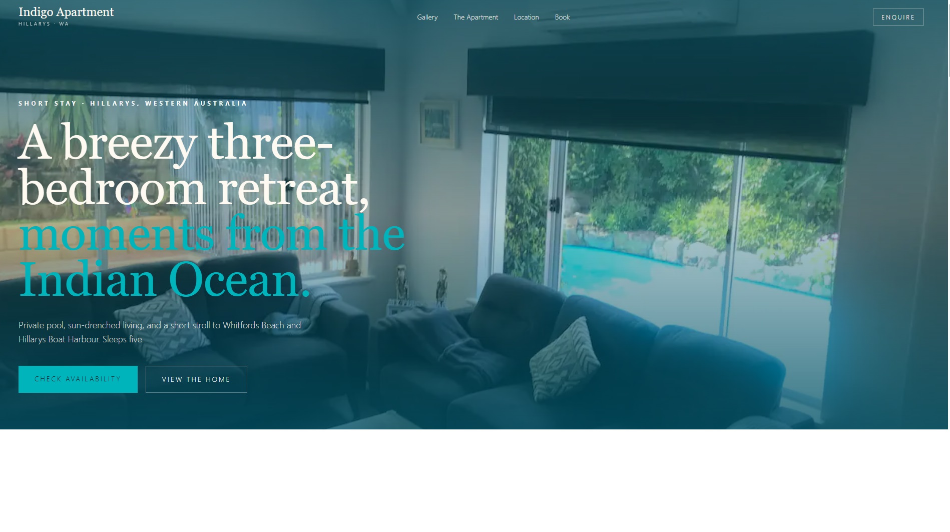 Indigo Apartment website screenshot