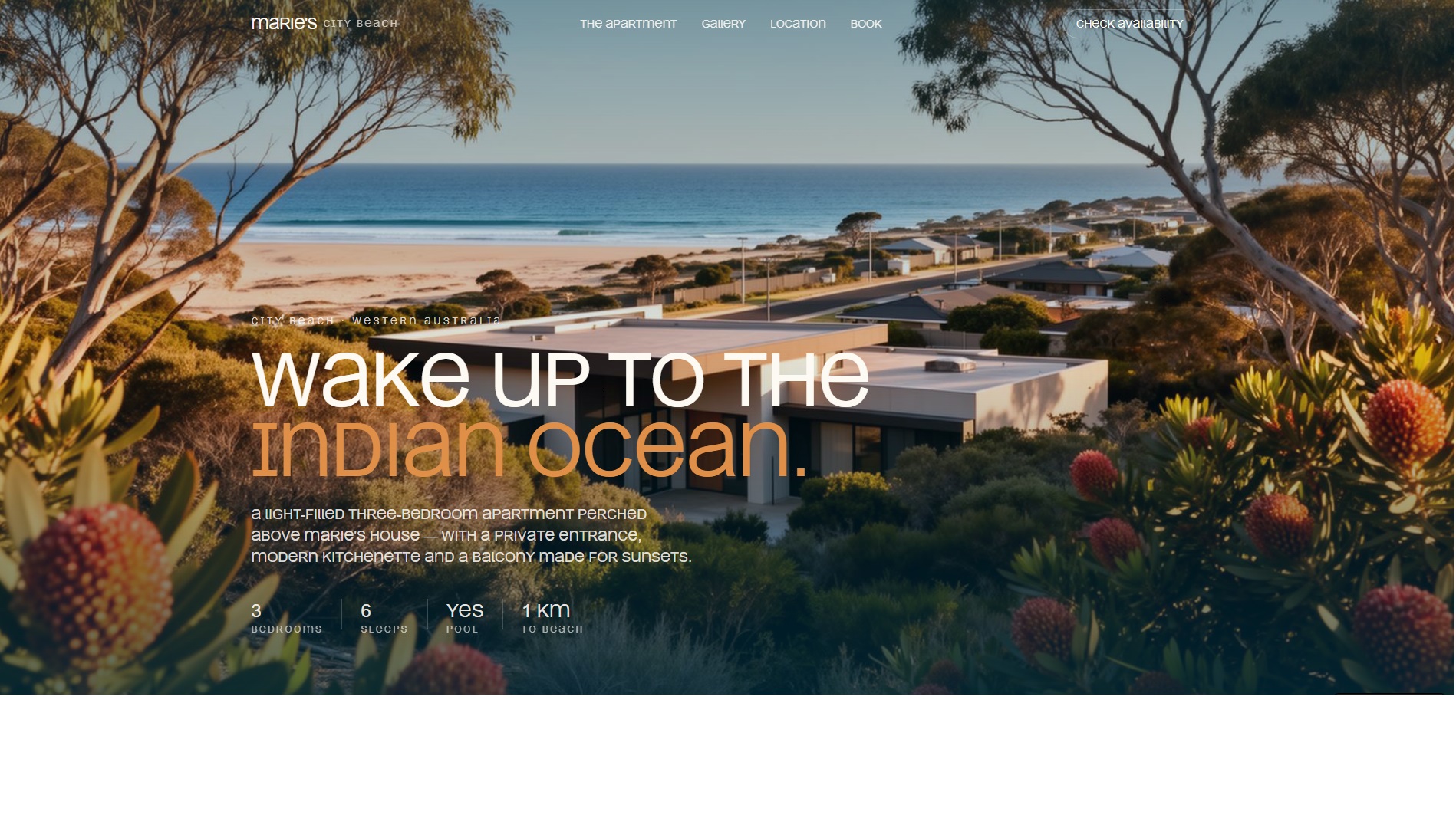 Marie's City Beach website screenshot