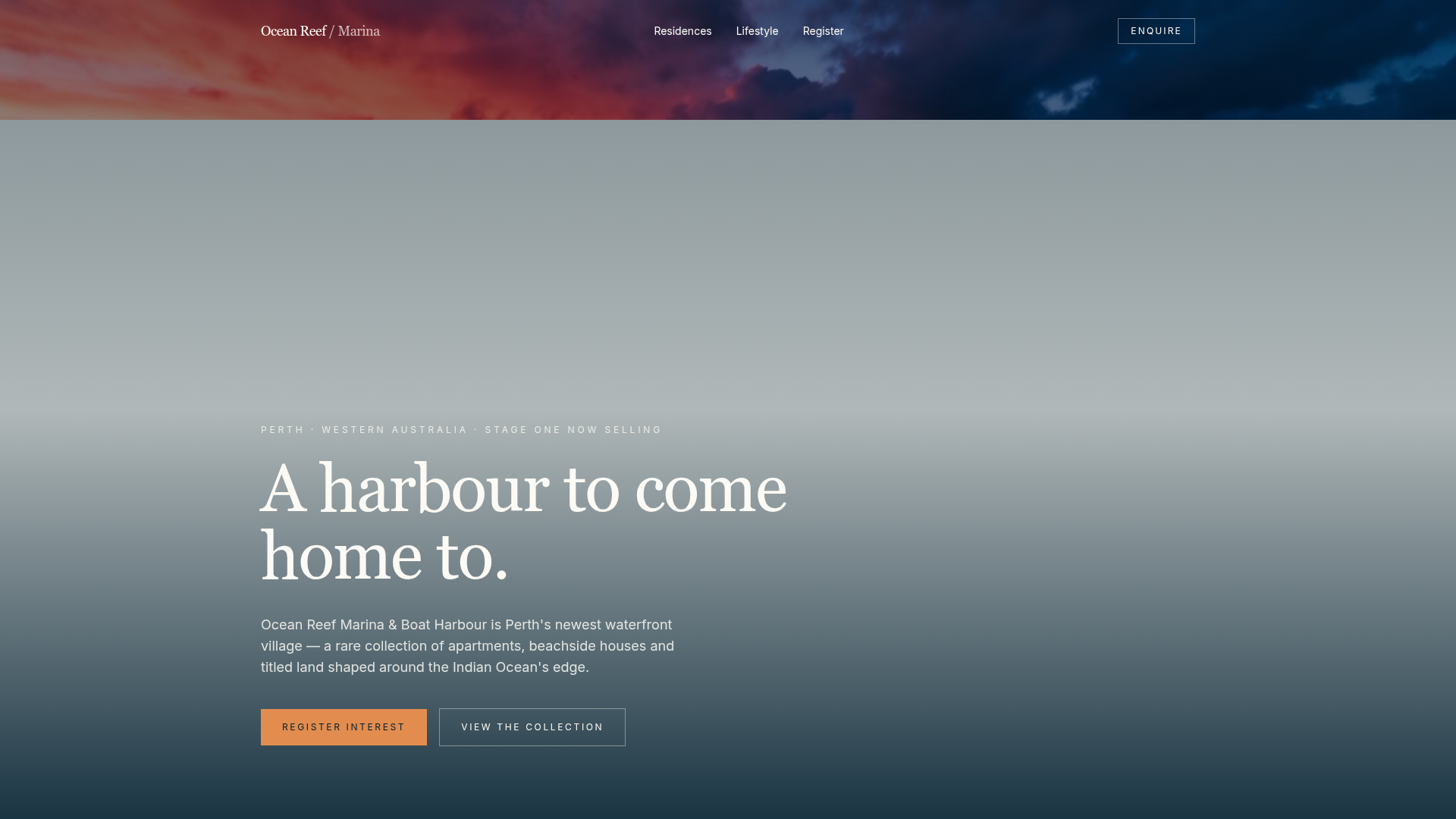 Ocean Reef Boat Harbour website screenshot